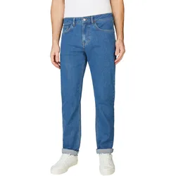 Straight-Jeans PEPE JEANS "STRAIGHT JEANS CASH", Herren, Gr. 30, Länge 32, medium enzyme, Denim/Jeans, Obermaterial: 99% Baumwolle, 1% Elasthan, casual, straight fit, Jeans, im 5-Pocket-Stil