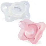Chicco MINI SOFT", ROSA, 0-2M, 100% SILIKON, 2 ST. mehrfarbig