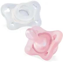 Chicco MINI SOFT", ROSA, 0-2M, 100% SILIKON, 2 ST. mehrfarbig