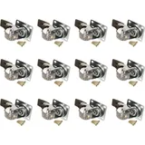 KOTARBAU® 12er Set Transparente Möbelrollen Ø 35 mm mit Bremse für alle Bodenarten Lenkrolle Gummirolle Transportrolle Sofarolle Schieberolle W...