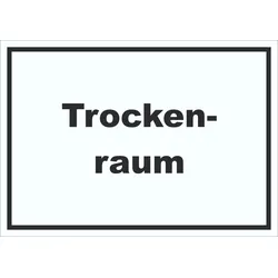 HB-Druck Trockenraum Schild mit Text Wäsche trocknen waagerecht A0 Rückseite selbstklebend