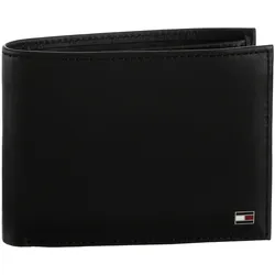 Geldbörse TOMMY HILFIGER "ETON CC AND COIN POCKET", schwarz, Leder, unifarben, gepflegt, Basic, Kleinlederwaren, in schlichter Optik