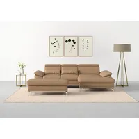 Ecksofa SIT & MORE "Cabrio L-Form, B: 295 cm, mit Sitztiefen-, Arm- & Kopfteilverstellung", braun (cappucino), B:295cm H:87cm T:180cm, Sofas, Ecksofa, 2 Nierenkissen, Federkern, optional Bettfunktion und Stauraum
