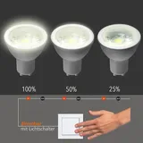 EGLO GU10 LED Spot dimmbar in Stufen, Reflektor-Glühbirne zum Dimmen mit Lichtschalter, 4,8 Watt (entspricht 57 Watt), 400 Lumen, Leuchtmittel warmweiß, 3000 K, Glühlampe Ø 5 cm