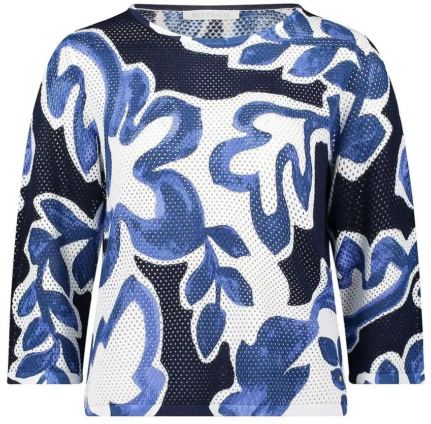 Rundhals-Pullover 3/4-Arm Betty & Co weiss, 36