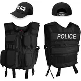 Normani Outdoor Sports Kostüm bestehend aus Weste, Patch und Cap in POLICE | Gr.: 4XL