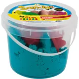 Lisciani - Sandy Zaubersand Eimer-Set - Kreativ-Spielzeug ab 3 Jahren - 1 kg bunter Spielsand & 4 Förmchen - Inklusive Eimer - Pädagogischer Therapiesand für Kinder und kleine Fans von Rollenspielen
