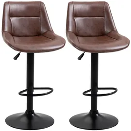 Homcom Barhocker 2er Set 46,5 x 50 x 88-108 cm Braun