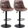 Homcom Barhocker 2er Set 46,5 x 50 x 88-108 cm Braun