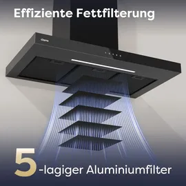 Ciarra A+++ 709 m3/h Dunstabzugshaube 90cm Wandhaube WIFI +APP & Touch Control VMB9102