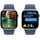 Apple Watch Series 10 GPS + Cellular 42 mm Aluminiumarmband silber Sportarmband denim S/M