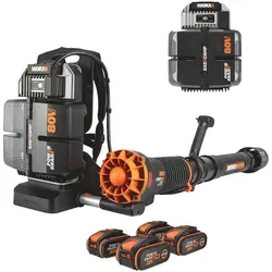 Worx Nitro WG572E - Rückentragbarer Akku-Laubbläser - 4x20V/4Ah