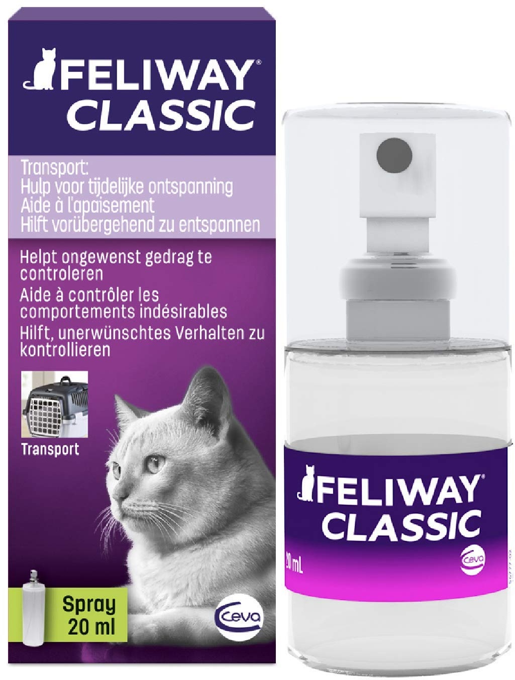 CEVA Animal Health FELIWAY® Classic Spray 20 ml | Stressfreie Reise & Transport für Katzen