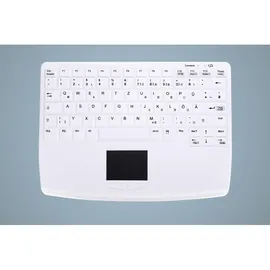 Cherry Active Key desinfizierbare Hygiene-Tastatur mit Touchpad, vollversiegelt, weiß, USB, DE (AK-4450-GUVS-W/GE)