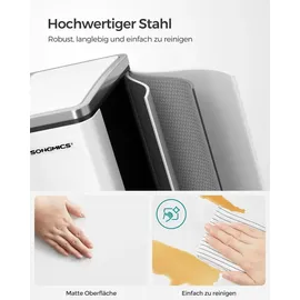 Songmics Mülleimer 2 x 15 l Weiß