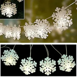 LED Schneeflocken-Lichterkette 4m Weihnachtsdeko Winterdeko Fensterbeleuchtung