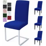 Stuhlhussen 4er Set Stuhlbezüge Moderne Stretch Stuhlhussen Universal Husse Abnehmbare Stuhlbezug Waschbarer Abdeckung Esszimmer Dekoration Spannbezug,für Hotel und Hochzeit Partys(4er Set, Blau)-C