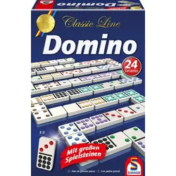 SCHMIDT SPIELE 49207 Classic Line, Domino, mit extra großen Spielfiguren