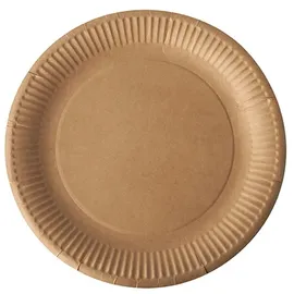 Papstar 100 Teller, Pappe Pure rund Ø 23 cm braun