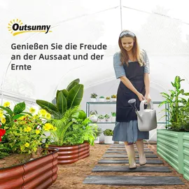 Outsunny Gewächshaus Stahl Weiß Folie 6 mm 18 m2