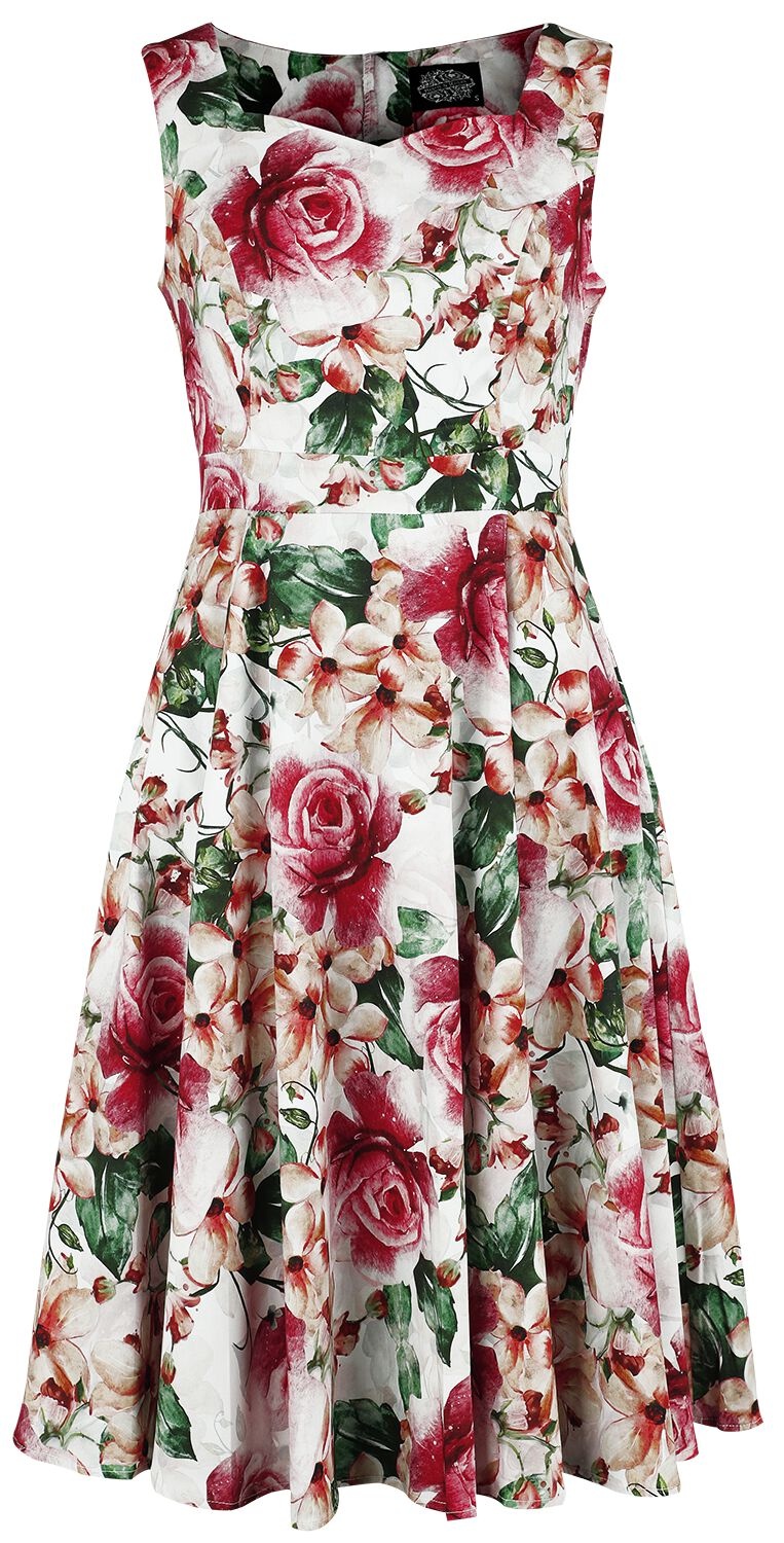 H&R London - Rockabilly Kleid knielang - Gracie Floral Swing Dress - XS bis 4XL - für Damen - Größe 4XL - multicolor - 4XL