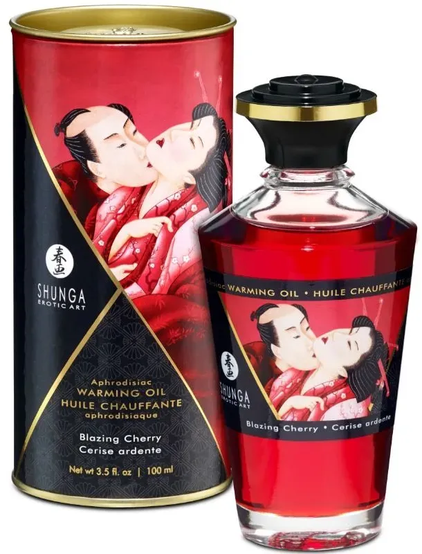 SHUNGA - MASSAGEÖL MIT WÄRMEEFFEKT INTENSIVEM KIRSCHGESCHMACK 100 ML