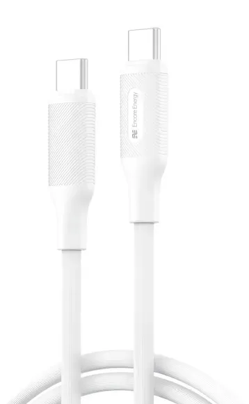 Neues Kabel Encore Energy 2x USB-C PD-Ladekabel für das Laden und den Datentransfer 100cm weiß 60W MD-60CC1W