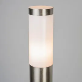 QAZQA Außenleuchte Stahl 110 cm inkl. E27 LED-Lampe silber