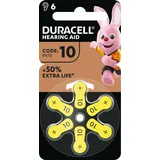 Duracell Batterie Zinc Air, 10, 1.4V Easy Tab, Retail Blister (6-Pack) Hörgerätebatterie