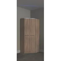 Priess Eckkleiderschrank PRIESS "Barcelona Kleiderschrank Ecklösung Raumwunder", braun (struktureichefarben hell), B:78cm H:193cm T:78cm, Holzwerkstoff, Schränke, Eckkleiderschrank, in 2 Tiefen Schrank Eckschrank Garderobe