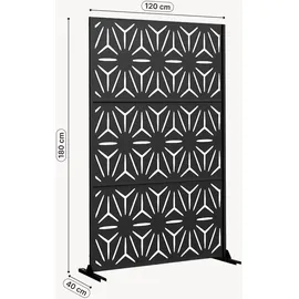 casa.pro Kilsturd Trennwand 180 x 120 cm Schwarz