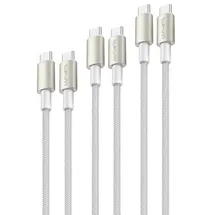 4smarts USB-C auf USB-C 3 m Silber/Weiß