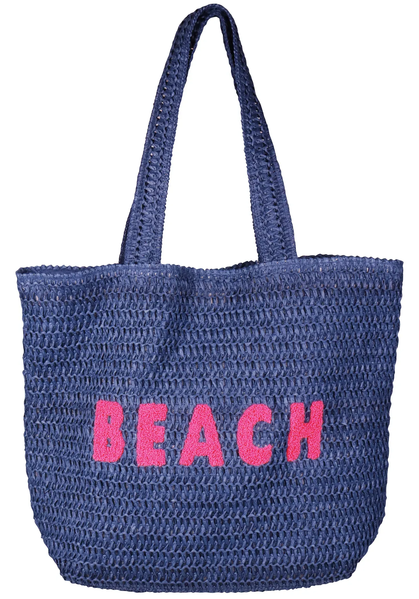 Strandtasche CAPELLI NEW YORK, Damen, Gr. B/H/T: 39cm, navy, pink, Obermaterial: 100% Papier, Taschen Strandtasche