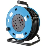 Powermaster - Ständer-Kabeltrommel 13 a, 230 v 4 brit. Steckdosen, 50 m