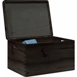 vidaXL Holzkiste mit Deckel und Griffen 40 x 30 x 23 cm 1-tlg. schwarz