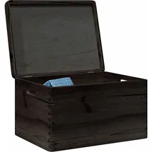 vidaXL Holzkiste mit Deckel und Griffen 40 x 30 x 23 cm 1-tlg. schwarz