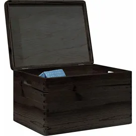 vidaXL Holzkiste mit Deckel und Griffen 40 x 30 x 23 cm 1-tlg. schwarz