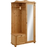 Home Affaire Kompaktgarderobe »Adele«, Breite 108 cm, mit Spiegeltür, aus massiver Kiefer, FSC®, beige