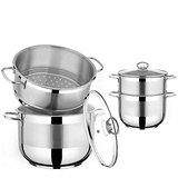 Urban Living Couscoussiere 12 Liter Couscous-Topf Edelstahl Kochtopf Damfgarer