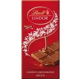 Lindt Tafelschokolade Lindor Milch, Schokolade mit zartschmelzender Füllung, 100g