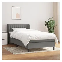 vidaXL Boxspringbett 100 x 200 cm Dunkelgrau