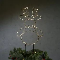 LED Gartenstecker Rentier Silhouette 280LED H:47cm Weihnachtsdeko Vorgarten