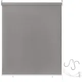 AUFUN Außenrollo Balkon Outdoor Rollo Wetterfest 180 x 240 cm Outdoorrollo Sonnenschutz Balkonrollo UV Schutz, Reflektierende Thermofunktion für Fenster & Türen, Grau