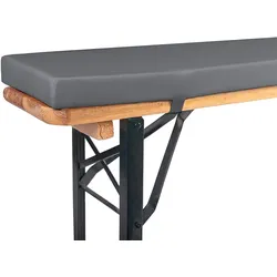 TexDeko Bierbankauflage gepolstert 220x25x4cm XL  Bankauflage waschbar mit Reißverschluss zum selber aufziehen (Anthrazit wasserabweisend)