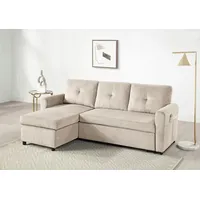 Atlantic Home Collection Schlafsofa »Gustavo L-Form, B: 199 cm«,
