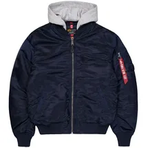 Alpha Industries MA-1 Zip Hood Back EMB blau M