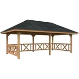 Palmako Pavillon Bianca 16,6 m2 Set 107 hellbraun tauchgrundiert