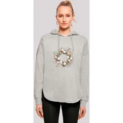 Kapuzenpullover F4NT4STIC "Osterkranz Eierkranz Blumenring", Damen, Gr. XL, grau, Obermaterial: 100% Baumwolle, casual, oversize, Langarm, Pullover,  Qualität