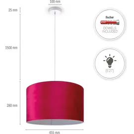 Paco Home Hugo 1-flg. Ø45,5 cm Velours rot-weiß