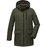 KILLTEC Jungen Stepppparka mit Kapuze/Winterjacke ist wasserabweisend KOW 135 BYS QLTD PRK, dunkeloliv, 176,